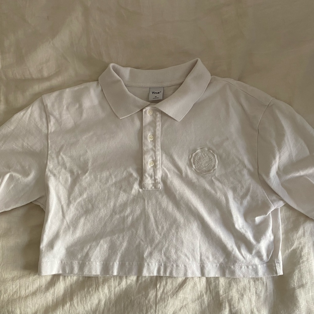 TNA cropped collared t-shirt